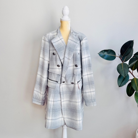 Torrid Plaid Wool Blend Midi Coat 3X - Picture 3 of 9